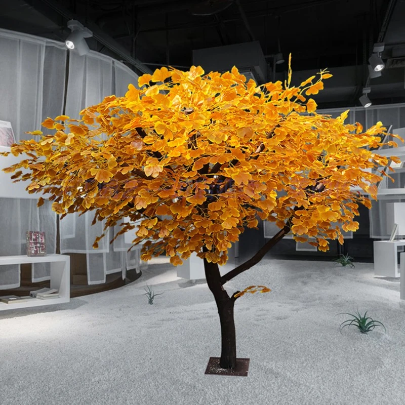 New Chinese style simulated ginkgo tree Chinese style simulated plant simulated tree hotel shopping mall decoration - Image 5