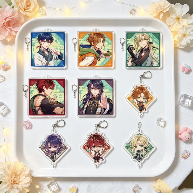 Anime Game Moeyo! Otome Doushi ~Kayuu Koigatari~ Figures Acrylic Keychain Shunlin/Haoran Bag Charms Pendant Gifts For Friends6cm