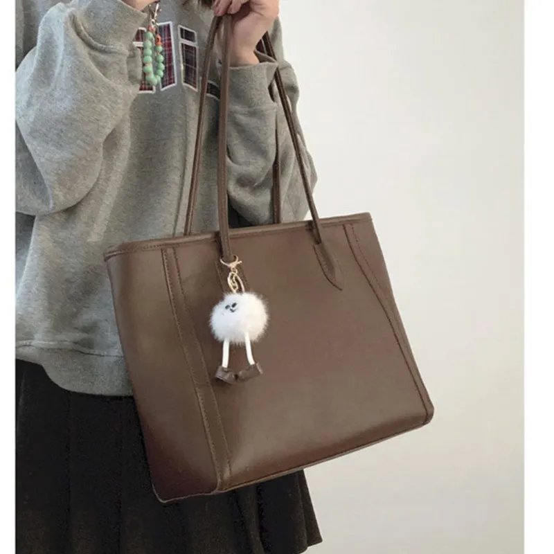 JIAERDI Vintage Brown Large Capacity Handbag Women New Trendy Leather Casual Shoulder Bags Ladies Versatile Handbags Female