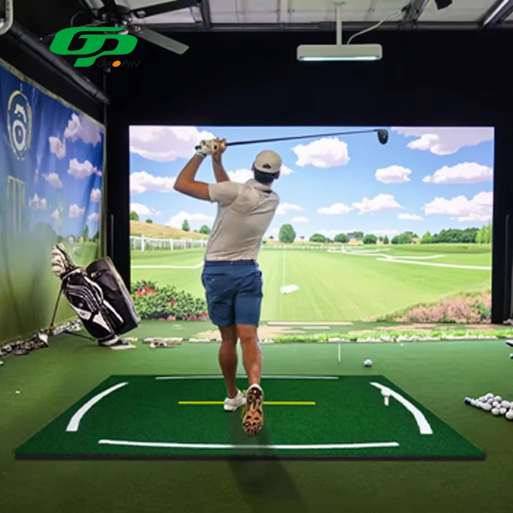 5x5 ft Nylon Putting Green Golf Practice Hitting Mat with 3D Alignment Line Swing Position Teaching for Driving Range Practice