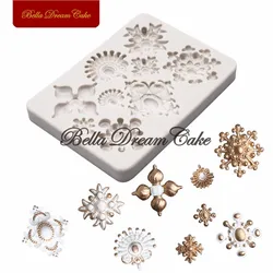 Fashion Diamond Brooches Silicone Mold Fondant Chocolate Cake Moulds DIY Soap Candle Mould Cake Decorating Tool Kitchen Bakeware