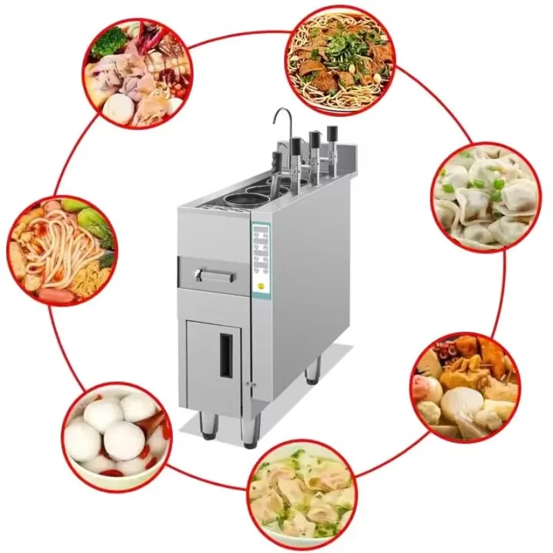 Commercial 3-Pot Electric Automatic Lift Pasta Cooker Auto-Raising Kitchen Equipment for Restaurant Use Restaurant Boiler Noodle