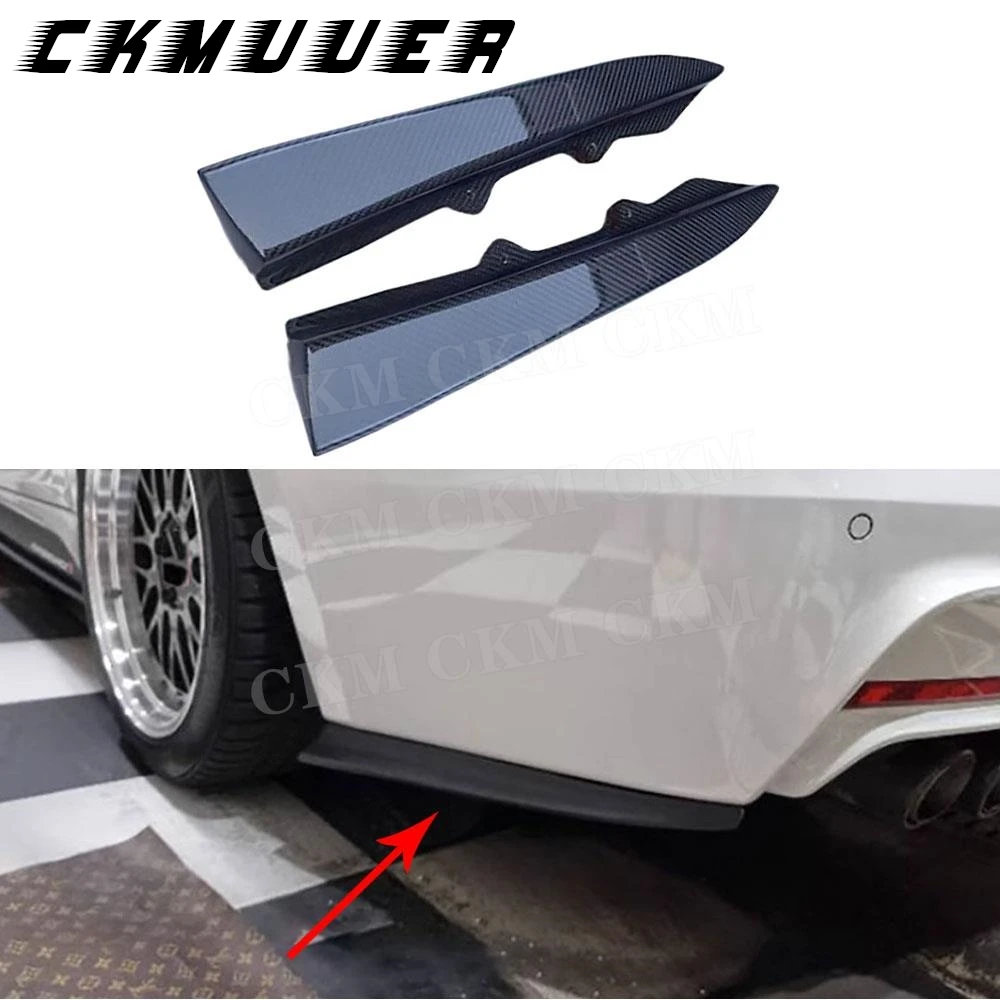 

CKMUUER Carbon Fiber Rear Bumper Splitters Spoiler Apron for BMW 3 Series F30 M Sport 2012-2017 FRP Rear Diffuser Lip Flaps Kits