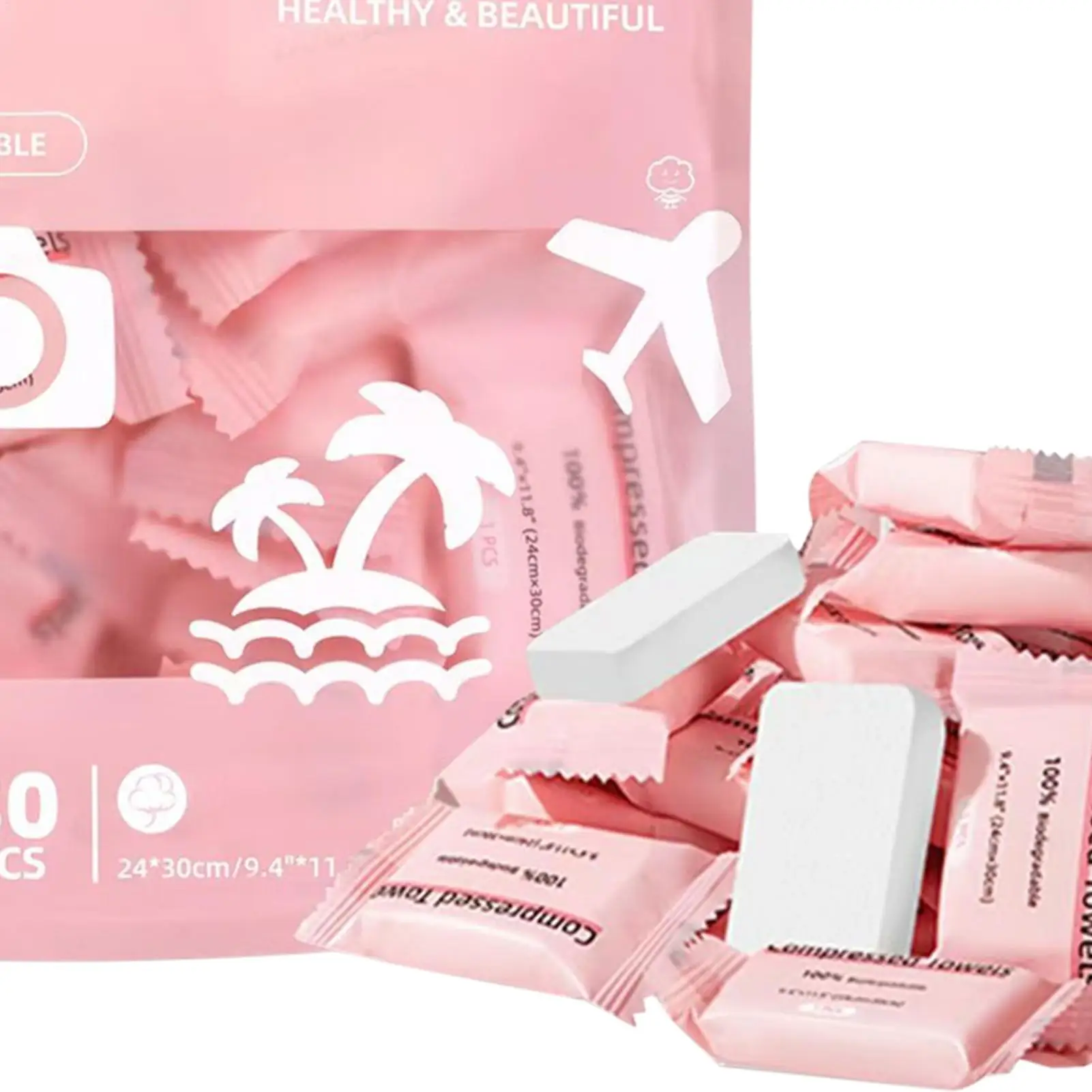 30 قطعة منشفة مضغوطة صغيرة كبسولات المتاح المناشف العناية بالوجه اللوحي المحمولة في الهواء الطلق السفر القماش مناديل المناديل الورقية #1