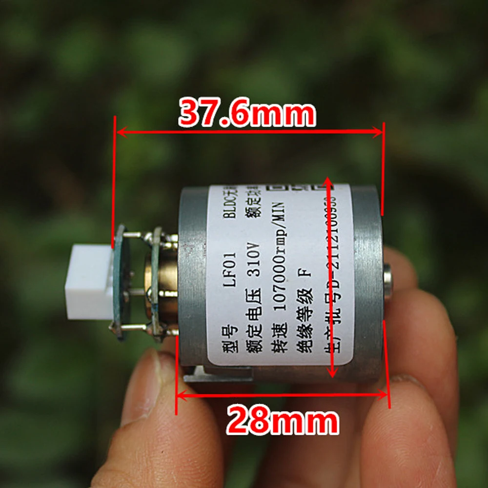 107000   RPM Mini DC Brushless Culvert Fan DC310V 105W Girante in alluminio Asciugacapelli elettrico Motore brushless ad altissima velocità