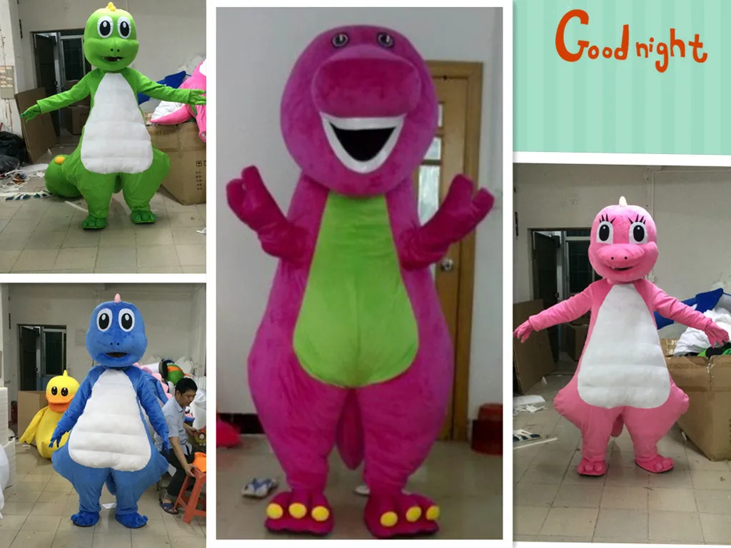 Weihnachten große Barney Maskottchen Kostüme Dinosaurier Cosplay Maskottchen Karneval Charakter Anzug Mascotte Kostüm Weihnachtsgeschenke