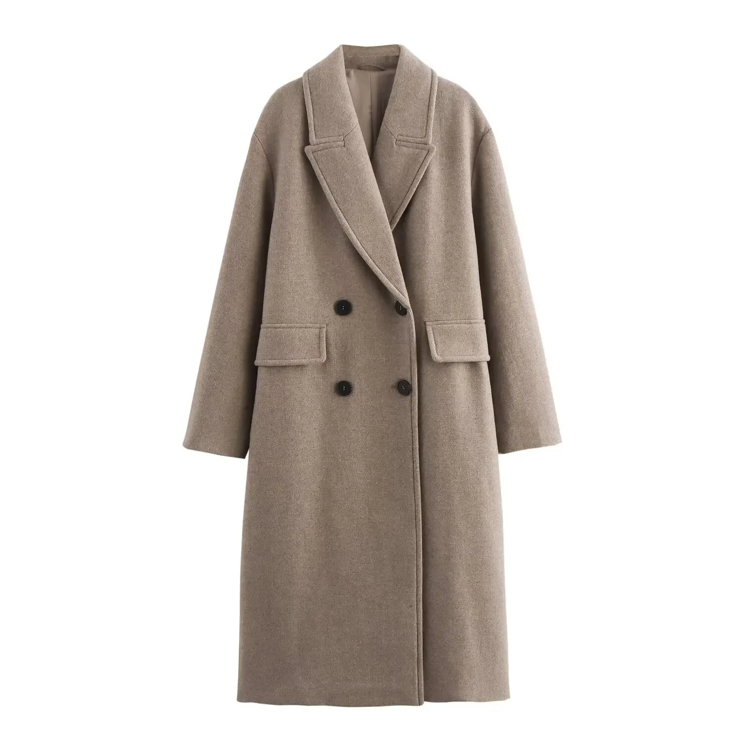 

Winter Women Khaki Oversize Long Coat Female Warm Thick Overcoat