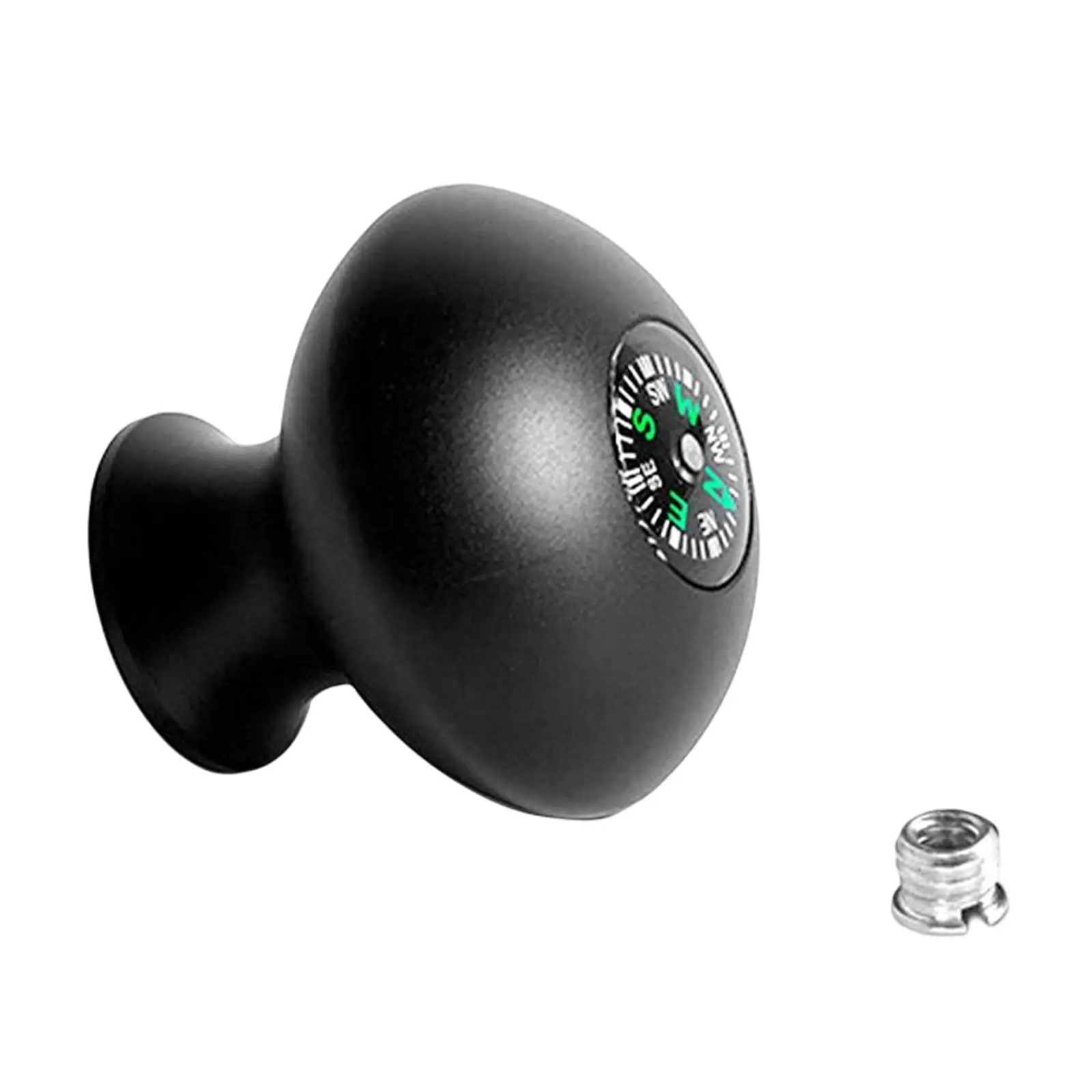 Monopod Walking Stick Knob with Compass, 1/4 to 3/8 Hole Aluminum Alloy