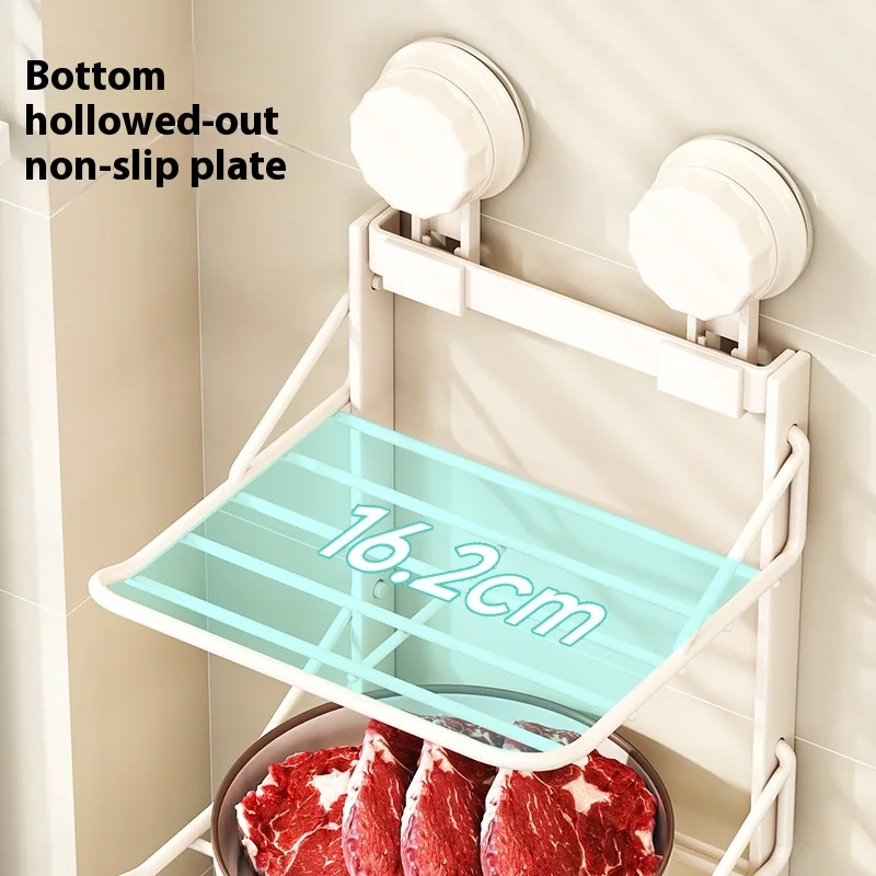 Kitchen vegetable preparation rack, household multi-layer non-punching side dish artifact, wall-mounted storage rack