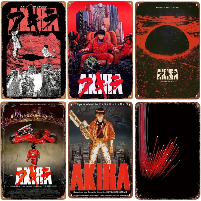 Vintage Metal Tin Poster Japanese Anime Classic Character Akira Metal Tin Signs Posters Plate Wall Decor for Bars Cafe Clubs