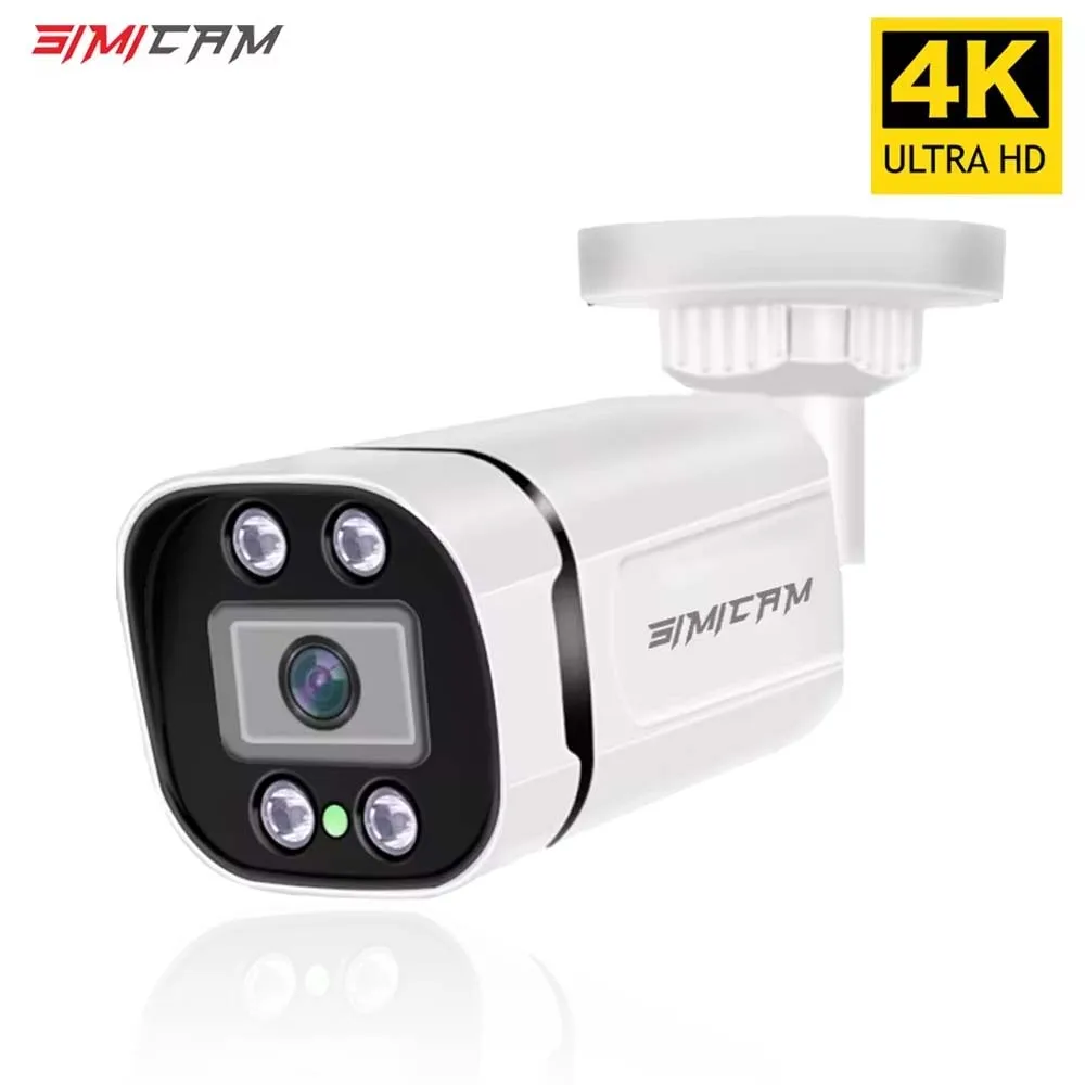 4K PoE Video Surveillance Camera IP ONVIF Audio 48V PoE/DC 12V 4MP/5MP/8MP Night Vision Bullet Waterproof Security Camera for NV