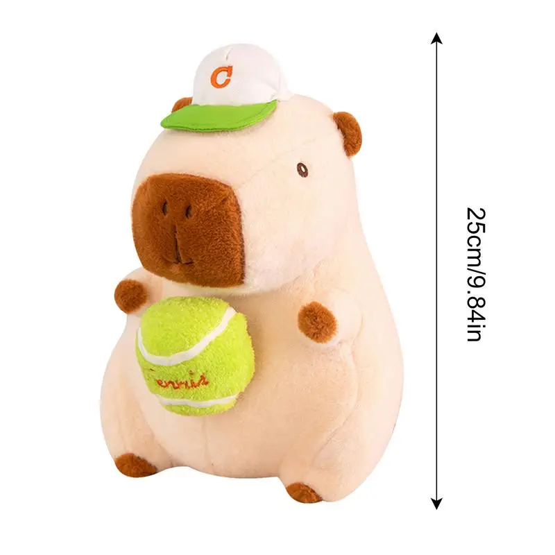 Capybara Animal Toy Plush Kawaii Capybara Stuffed Aniamls Toys Soft Pillow Decor Capybara Toy Cuddly Hugs Baseball Capybara Toy