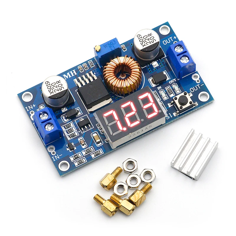 5A High power 75W with voltmeter display DC-DC buck voltage regulator power module 24 to 12V/5V