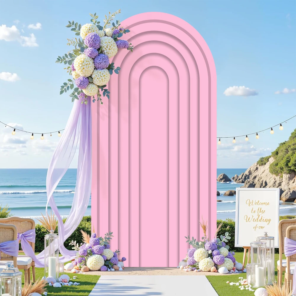 Tło łukowe dwustronne Yeele Rainbow Stripes na urodziny, wesele, baby shower, z możliwością personalizacji kolorów, elastyczne tło łukowe. — zdjęcie produktu 5