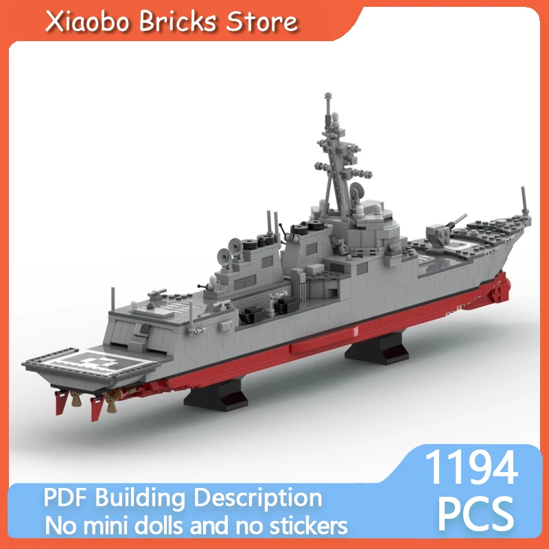 

Модель военной лодки MOC, строительные кирпичи, ракетный разрушитель, модульная технология, подарки, праздник, сборка, детские игрушки, костюм