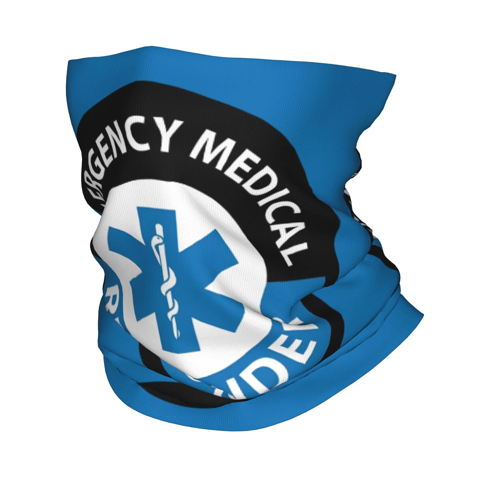 Custom Star Of Life Bandana Winter Neck Warmer Men Windproof Wrap Face Scarf Ski EMT Logo Health Care Paramedic Gaiter Headband
