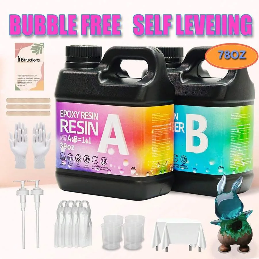 

78oz Epoxy Resin Kit With Pumps Crystal Clear And Hard Upgraded 2 Part Resin And Hardener For Casting Coating Countertop Table