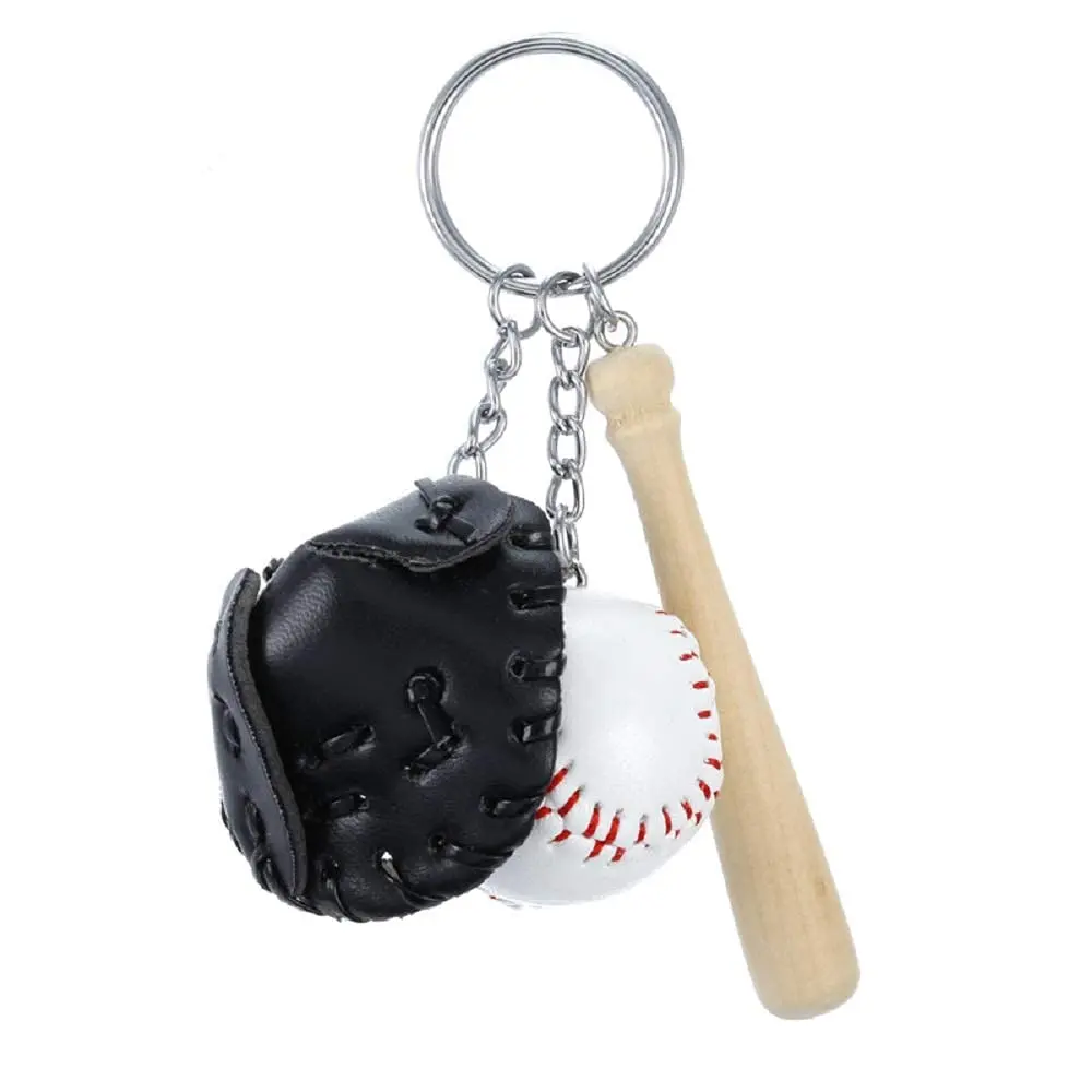 

Mini Baseball Bat Glove Shaped Keychain Creative Keyring Pendant Gift