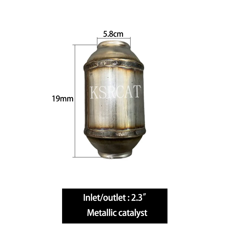 

200 cells honeycomb metallic catalyst Universal catalytic converter 2.3 inches inlet outlet exhaust gas treatment