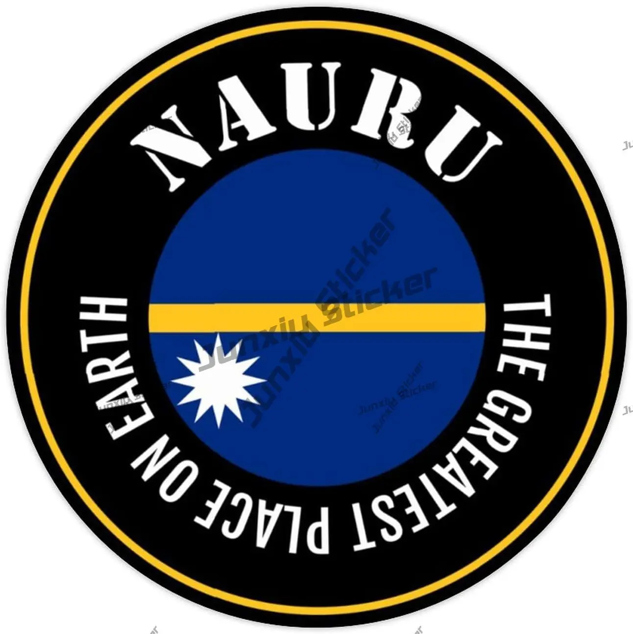 Nauru Vinyl Decal The Greatest Place on Earth Sticker Nauru Round Flag Durable Decal for Car Water Bottles Bumper SUV Computer