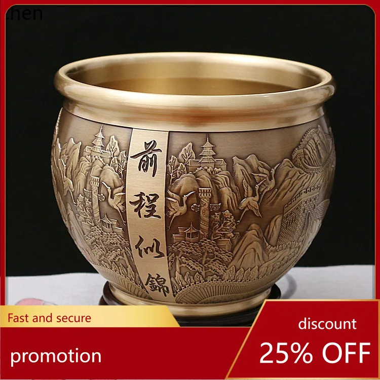 Cz clearance copper rice jar promising future copper ornaments crafts living room entrance copperware