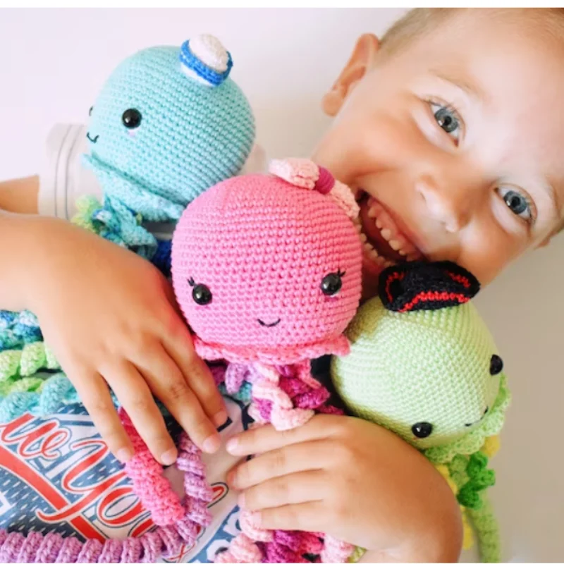 Cute Crochet Octopus Toy for Preemie, Amigurumi Octopus for Infant Baby Shower Gift, Sea Creature Toy