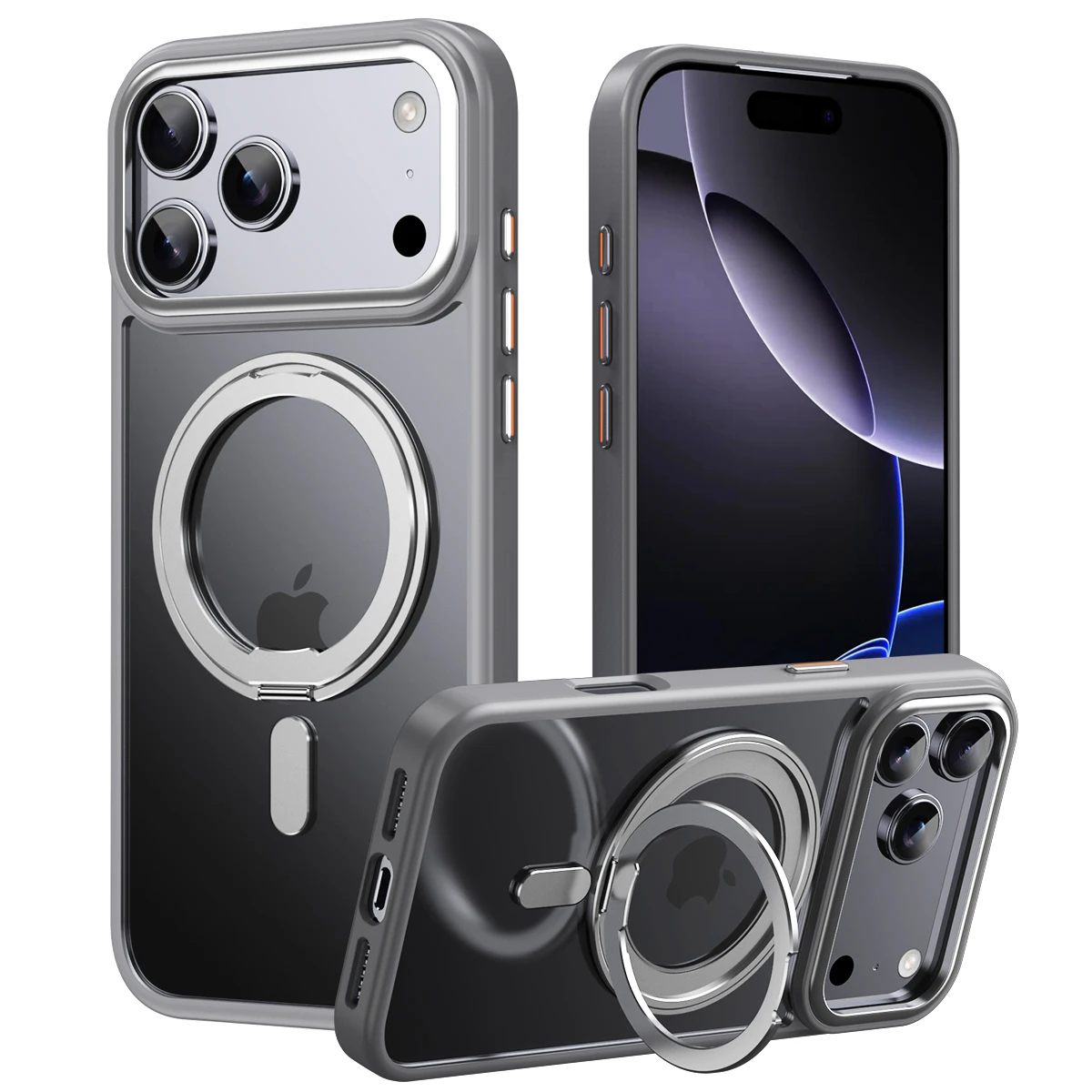 

Military Grade 360 Rotation Stand Case For iPhone 17 Pro Max Air N52S Strong Magnetic Cover Kickstand Drop Resistant