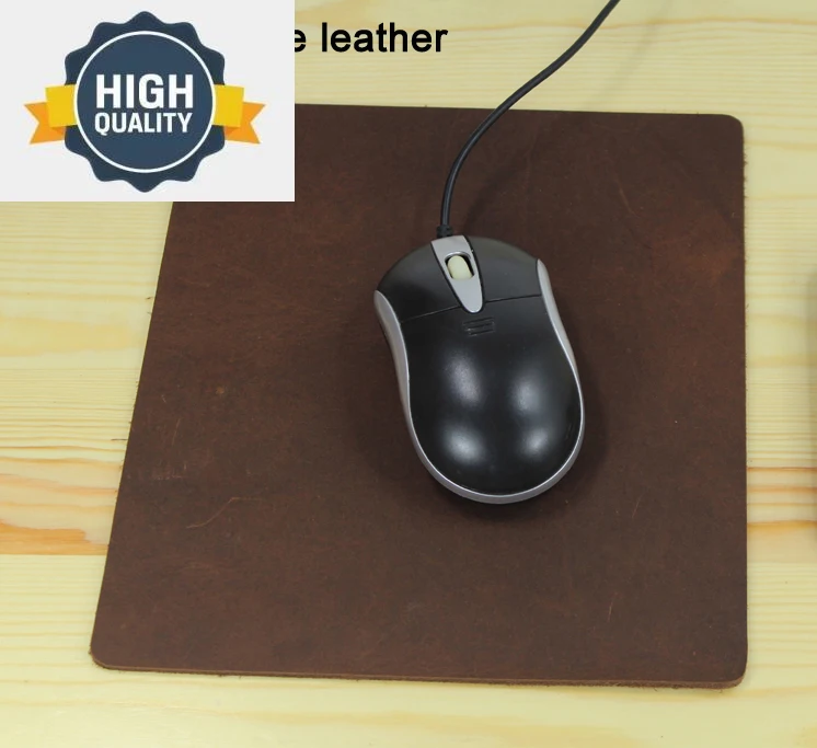 

100% Genuine Thick leather Mouse Pad MousePad Mat crazy horse mouse pad DIY 21.5cm x 18.5cm