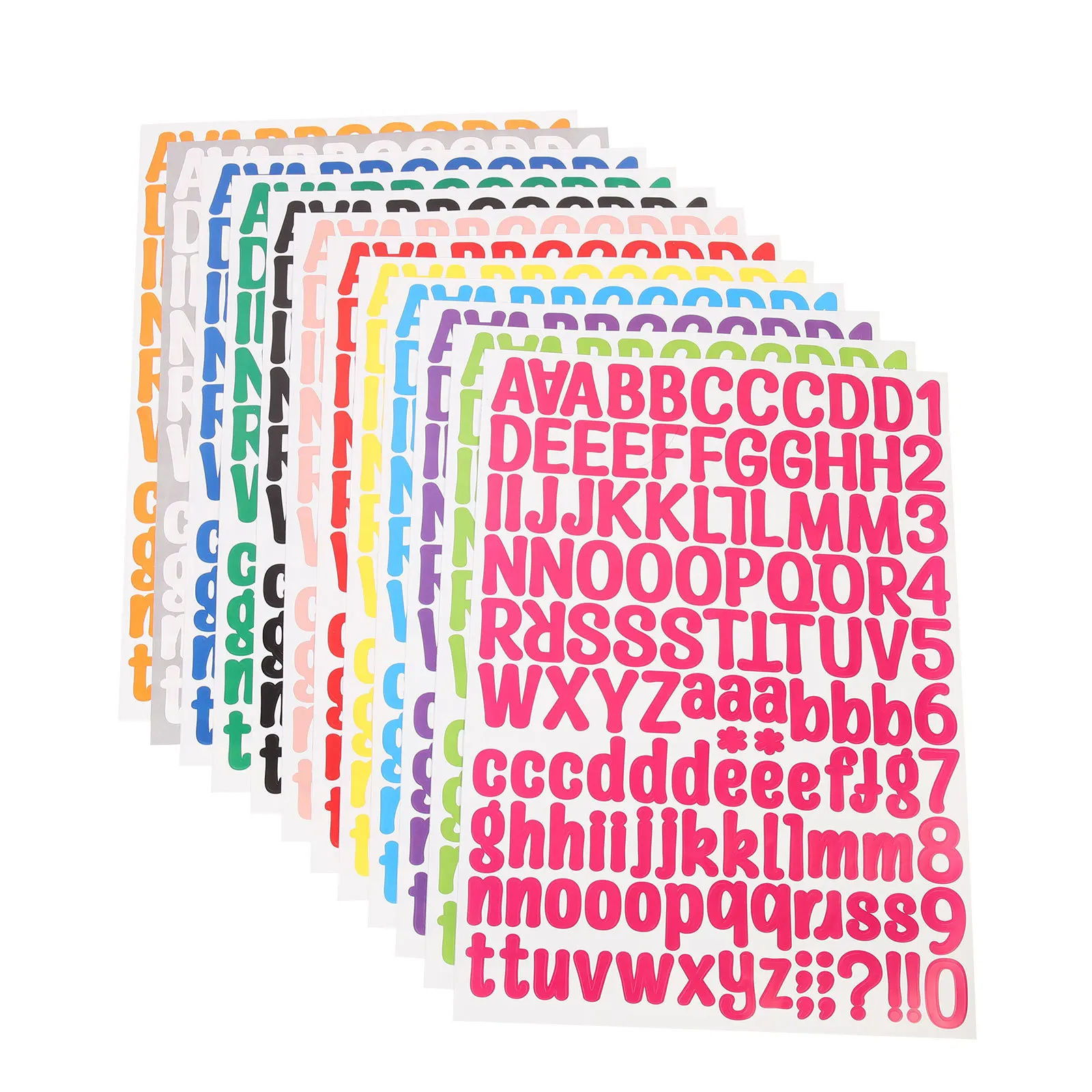 

12 Sheets PVC Letters Numbers Stickers Set Waterproof Self Adhesive DIY Decor for Notebook Suitcase Skateboard Journal Scrapbook