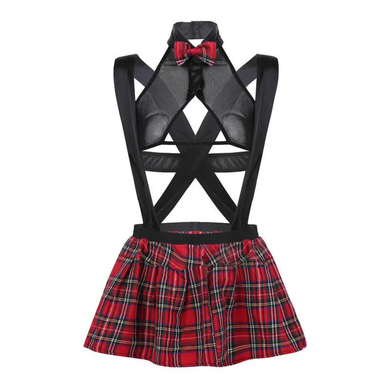 Lencería Sexy para mujer, disfraces de colegiala, uniforme de juego de rol porno, ropa erótica, medias, vestido de Cosplay, conjunto de Bikini para