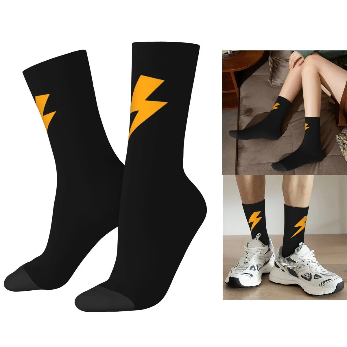 

Оранжевые носки с молниями в стиле Харадзюку, супер мягкие чулки, всесезонные длинные носки, аксессуары для мужчин и женщин, рождественские подарки