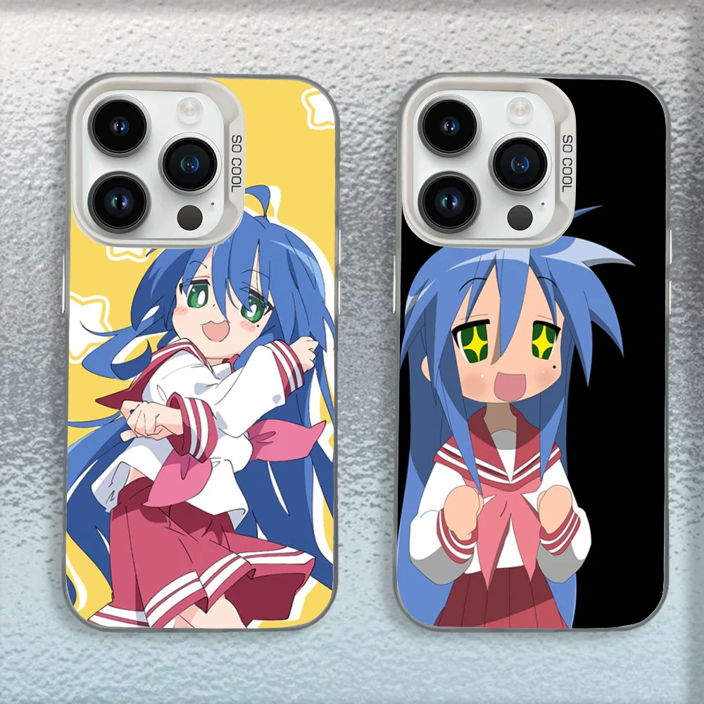 

Anime Lucky Star Phone Case For iPhone 16,15,14,13,12,11,Mini,Pro,SE,MAX White Matte Shockproof Cover