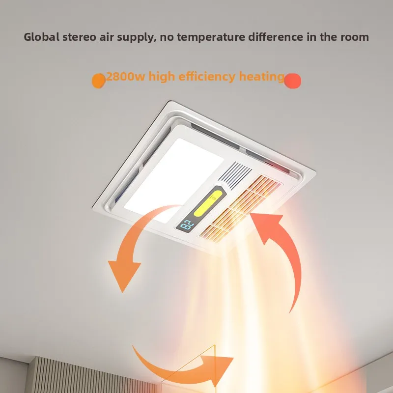 Bathroom 3-in-1 Heater Fan, Light & Exhaust Combo for Toilet, Ventilation Lamp Heater for Shower Room & Home Space Area