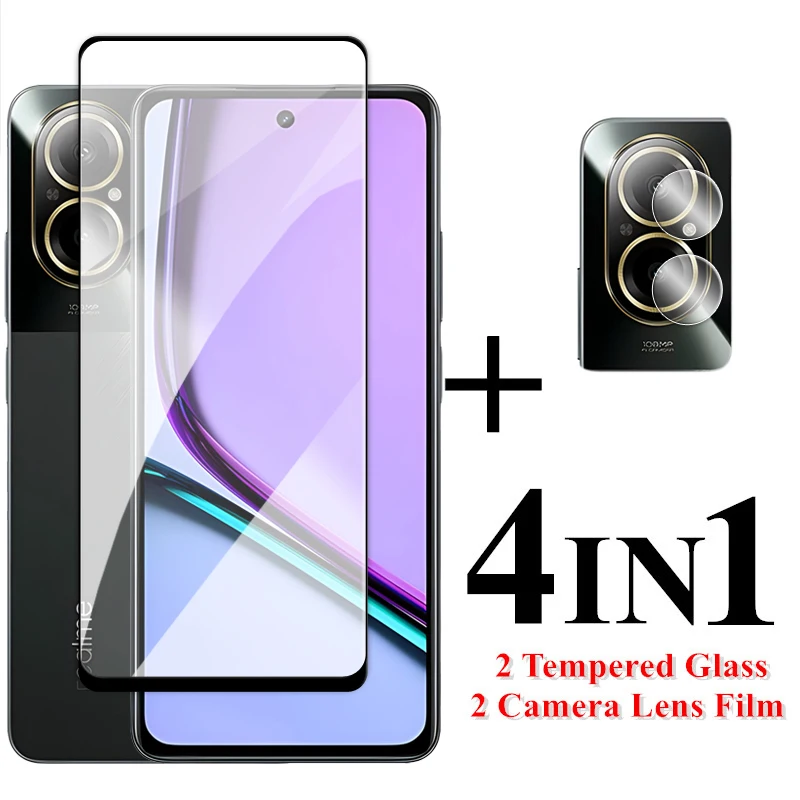 

For Realme C67 4G Screen Protector Full Cover Glass For Realme C30s C31 C33 C51 C53 C55 C67 Tempered Glass Realme C67 Lens Film