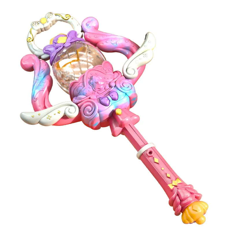 عصا Little Fairy Magic قابلة للطي وموسيقى خفيفة دوارة رائعة، هدية فتاة المصباح السحري للأميرة، XT202