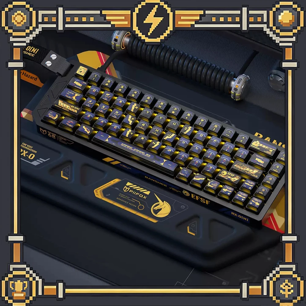 

PIIFOX BANSHEE RX-0 PC Keycaps Nuclear Power PBT Transparency Keyboard Keycaps Thermal sublimation and light transmission