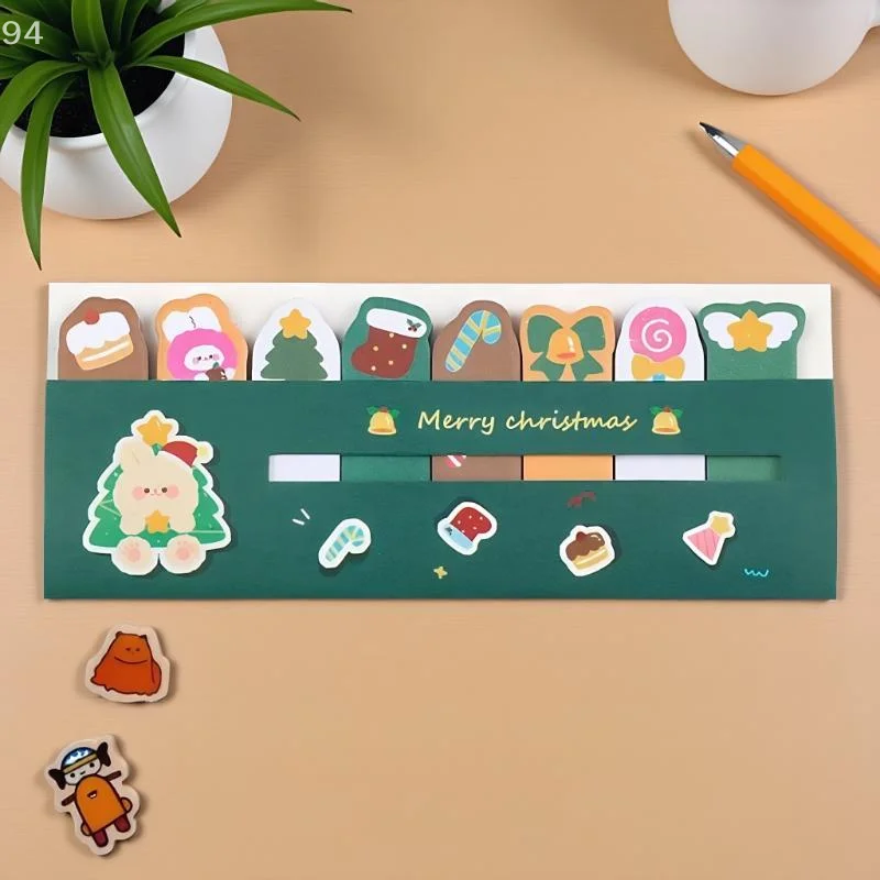 

Christmas Row Station Notes, Students Ins Cute Stickers Cartoon High-value N Sticky Notes Stationery