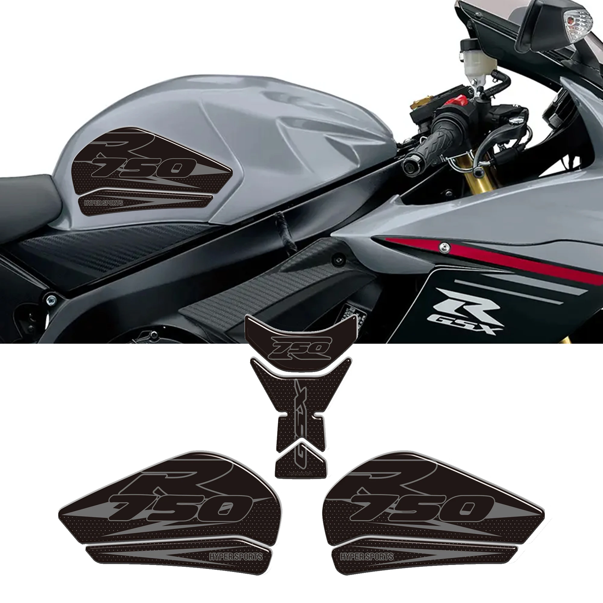 3D Motorcycle Stickers Decals Gas Knee Protector Tank Pad For Suzuki GSX-R750 GSXR750 GSXR GSX-R 750