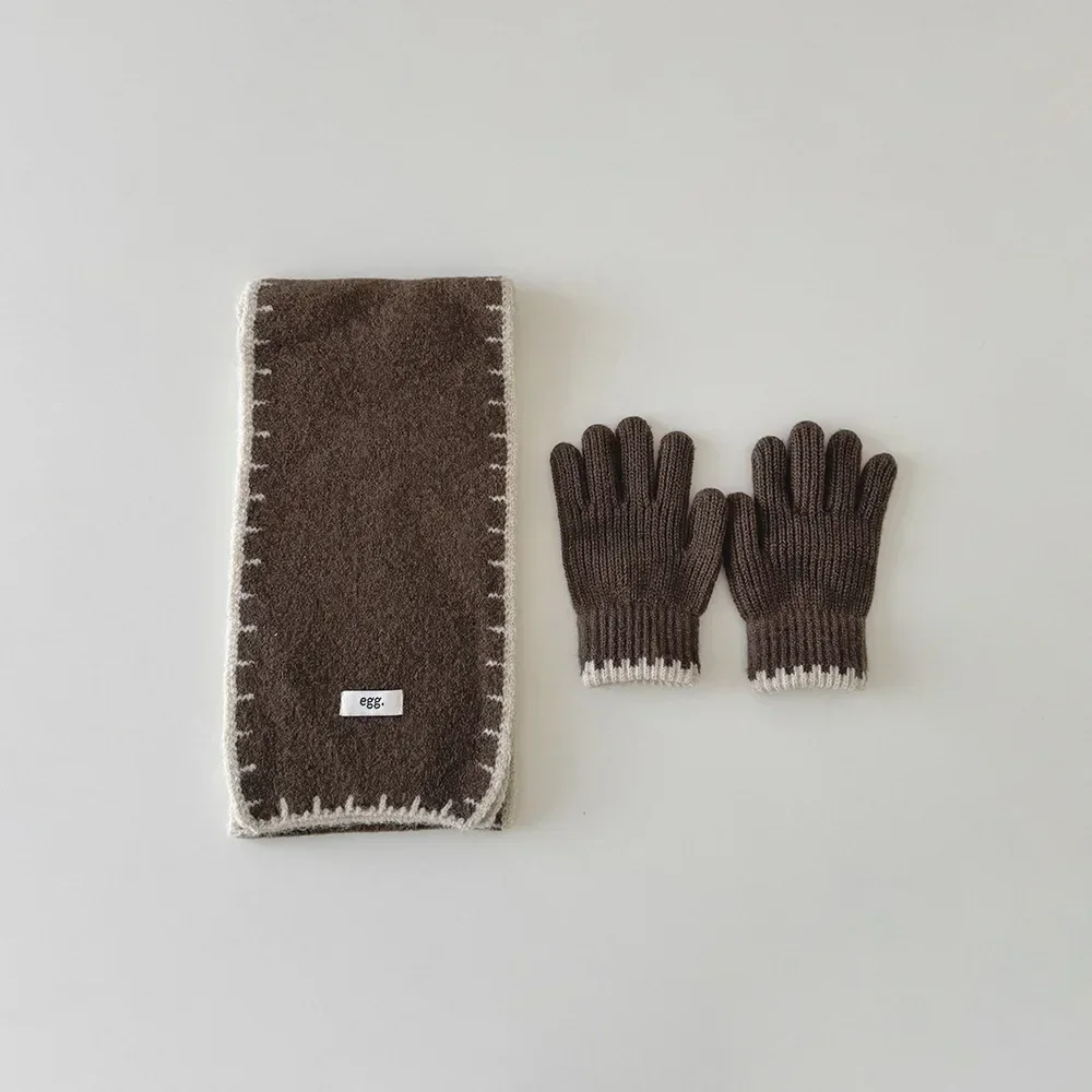 2026 Kinder Trendiger Herbst-Winter-Schal im koreanischen Stil mit Farbblöcken, Wärmeset für Babys, Jungen und Mädchen, Neuer Kinderschal – Detail 14