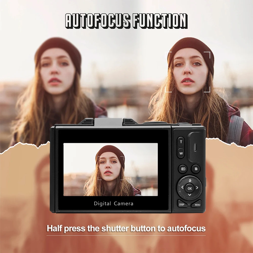 Ourlife AC600 Compact Digital Photography Camera 4K 18X Digital Zoom Vintage Video Recorder 180° Flip Screen Cameras WiFi WebCam image 5