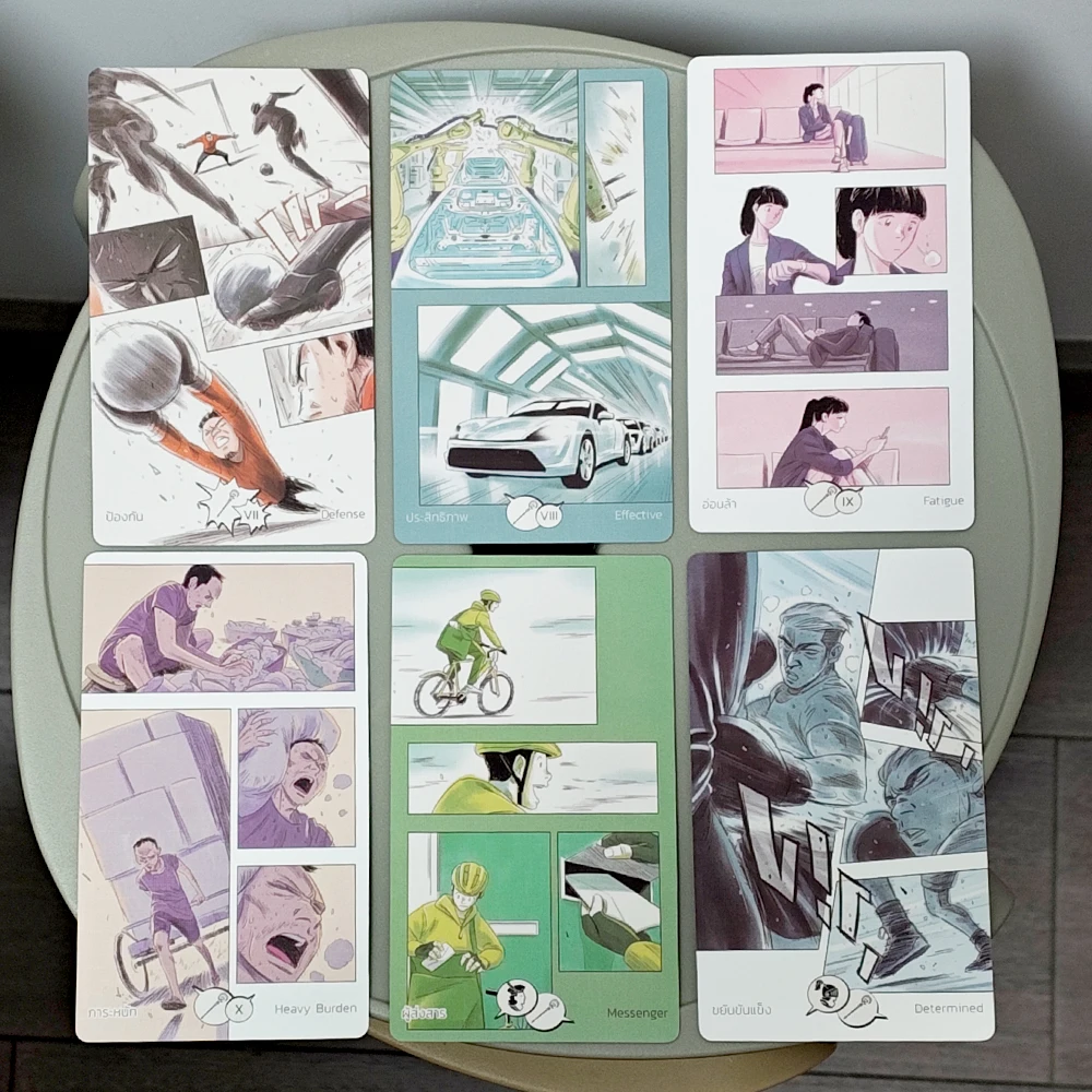 

12*7cm Manga Tarot in Rigid Box 90 Pcs Cards (78 Pcs Tarot Cards + 12 Oracle Cards) Printed on 350GSM Double-embossed Cardstock