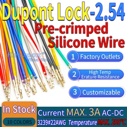 Dupont Lock 2.5mm Pre-Crimped Silicone Cable Wire 22AWG Copper Wire High TempErature Resistance Cable Crimp Terminals Connector