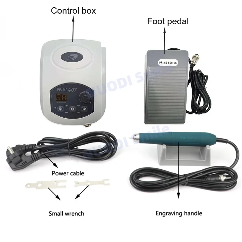 Prime 407 Dental Brushless Micro Motor Handpiece 50000RPM Dental Lab Polishing Equipment for Jewelry Denture Carving/Polishing