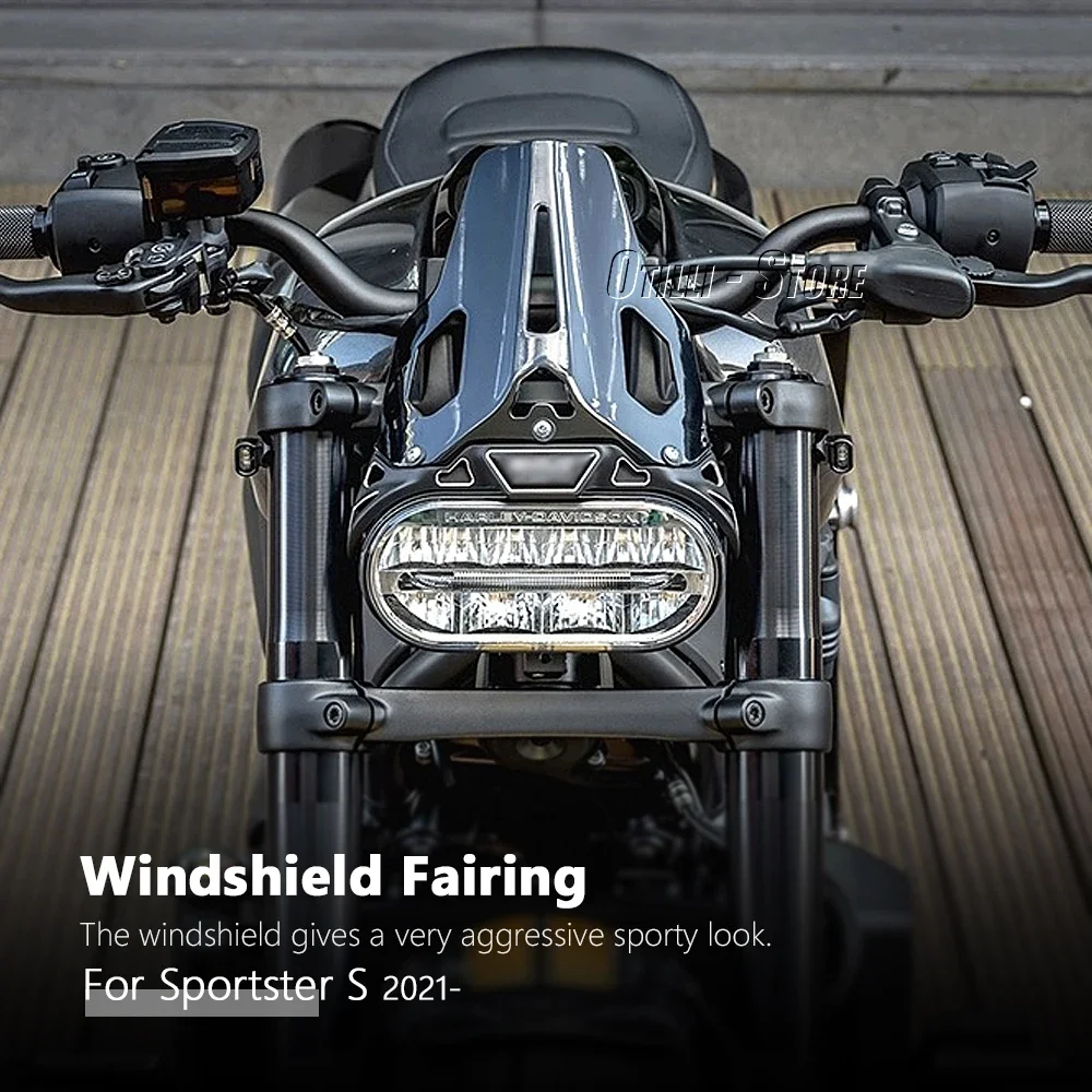 

New For Sportster S RH1250S SPORTSTER S 2021 2022 2023 Windshield Wind Screen Deflector Windscreen Motorcycle Accessories Black