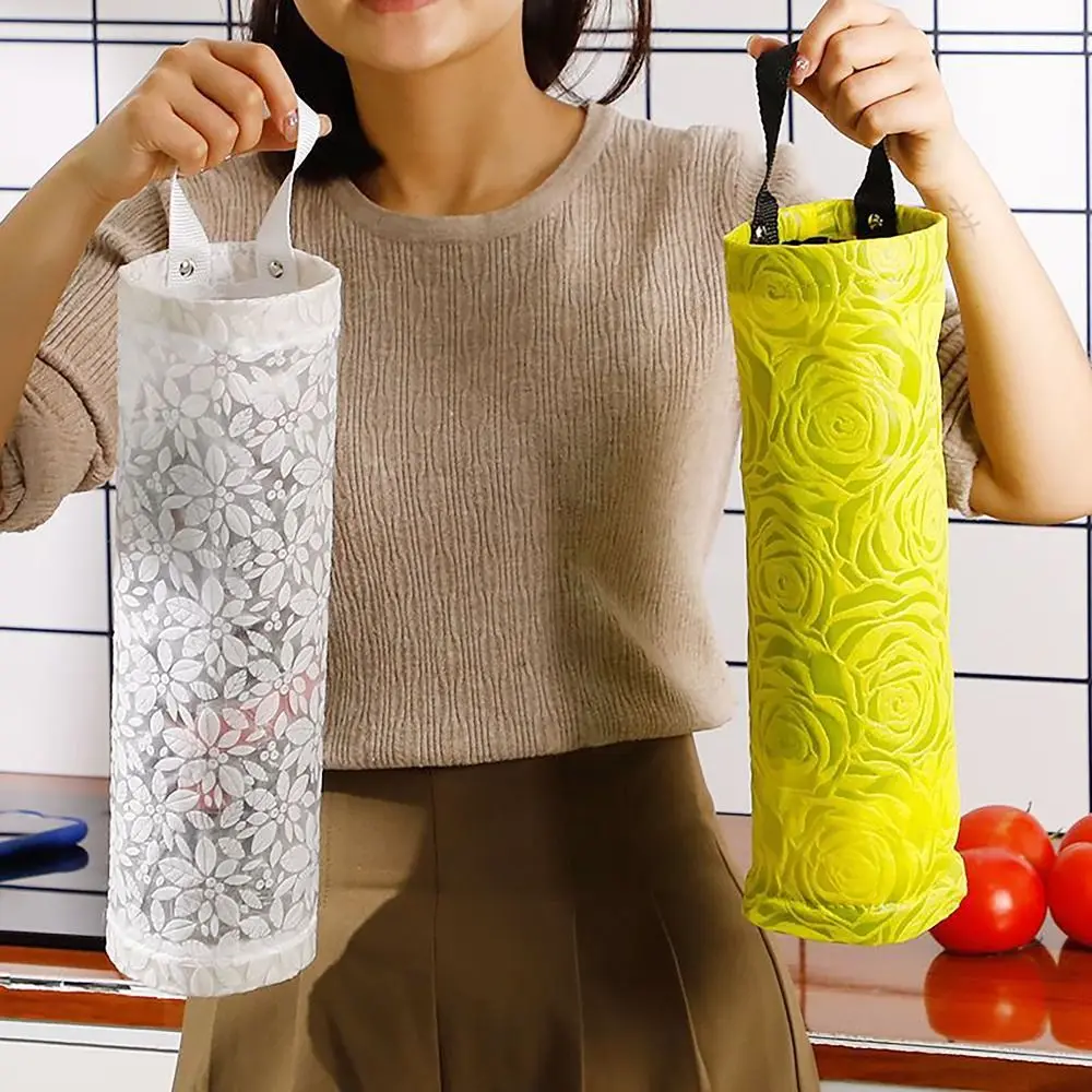 Wall Mounted Sundries Storage Bag Trash Hanging Storage Organization Accessories Garbage Bags Dispenser Grocery Organizer
