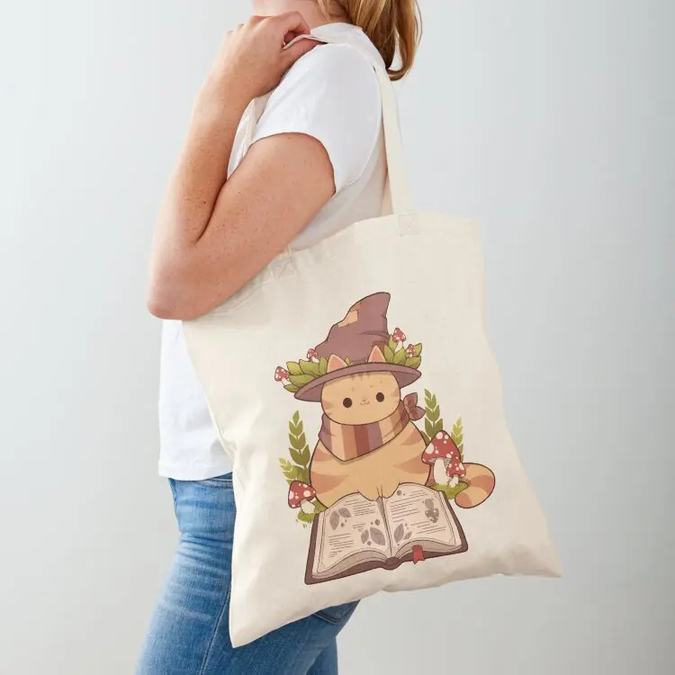 

Nature witch kitty Tote Bag bag for beach Portable shopping bag hand bags Women's