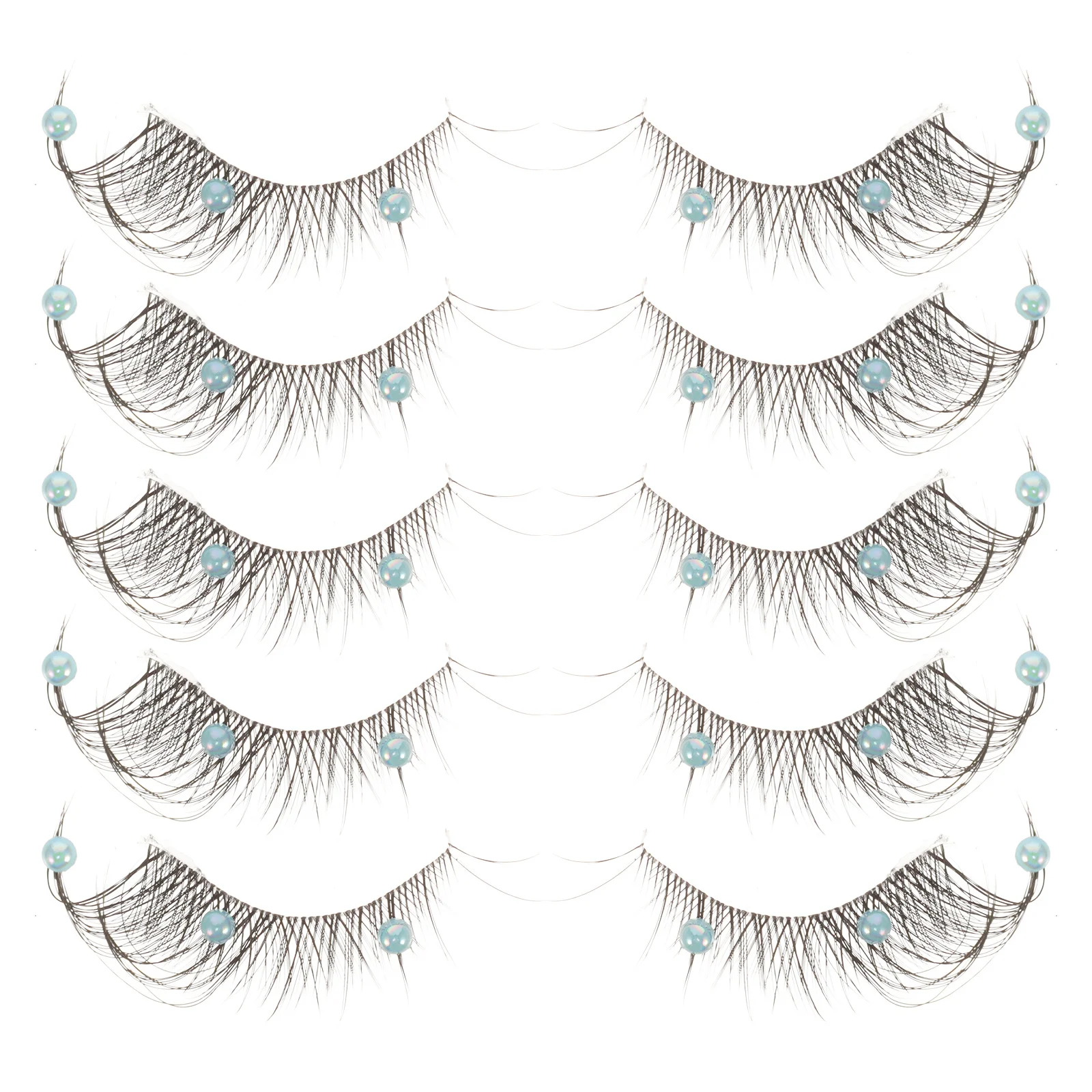 

5Pairs Glitter Lash Extensions Fake Eyelashes for Women Natural Fit Easy Apply Cluster Lashes for Photos Parties Cosplay Use