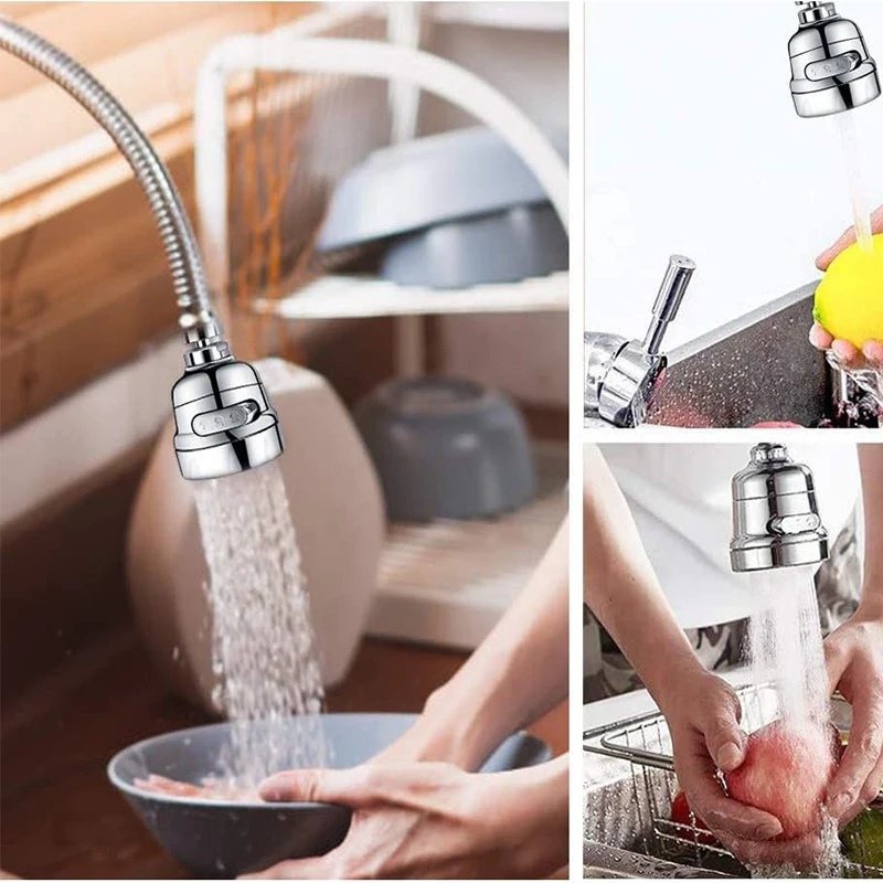 Zhangji 3 tryby Aerator kran 360 stopni obrotowy elastyczny oszczędzania wody filtr wysokociśnieniowy Adapter opryskiwacz akcesoria kuchenne — zdjęcie 5
