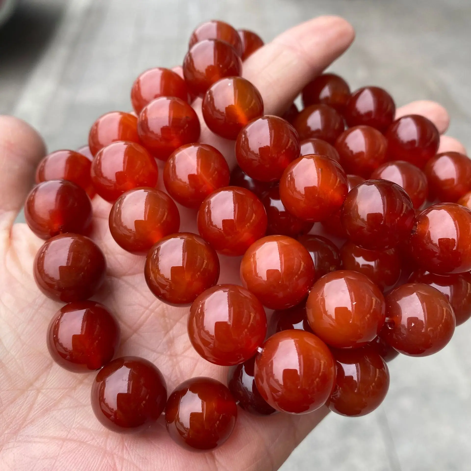 Natural Red Carnelian Beaded Bracelets Natural Red Agate Onyx Stone Beads Stretch Bracelets Yoga Healing Women Men Jewelry Gifts