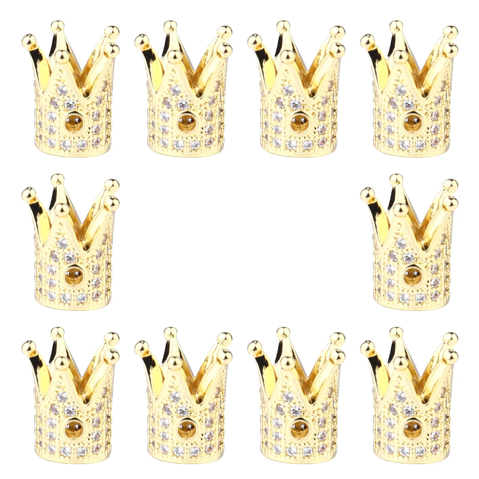 

10 шт. бусин для браслетов, мини-коронки, металлические подвески ручной работы, аксессуары для ожерелий и бижутерии